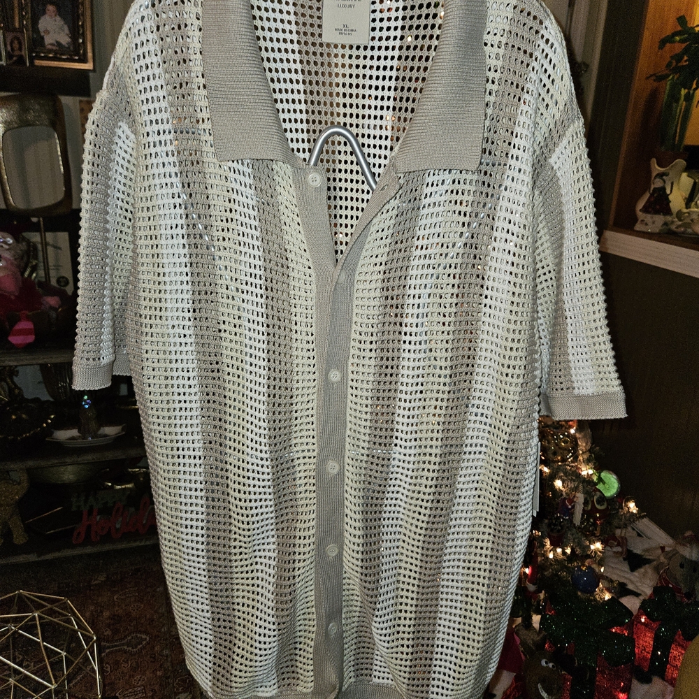 Massini Gray Men's Cardigan Sweater - Picture 2 of 5
